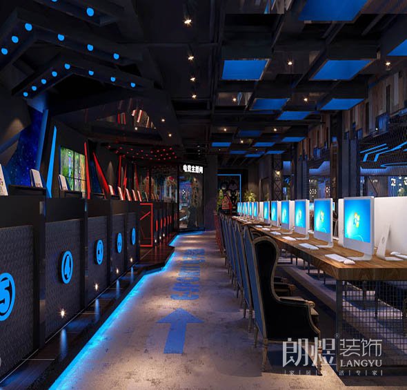 動感時尚電競網咖裝修效果圖