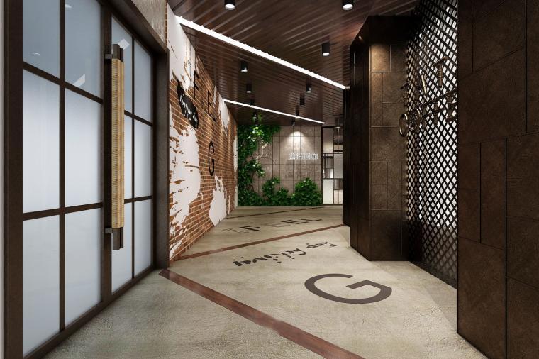 復古網咖過道裝修設計效果圖